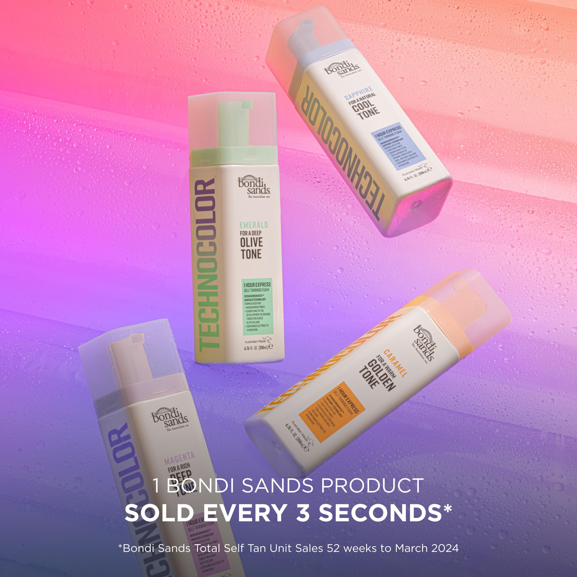 Bondi Sands Technocolor Caramel suitable for deep skin tones seeking warmth