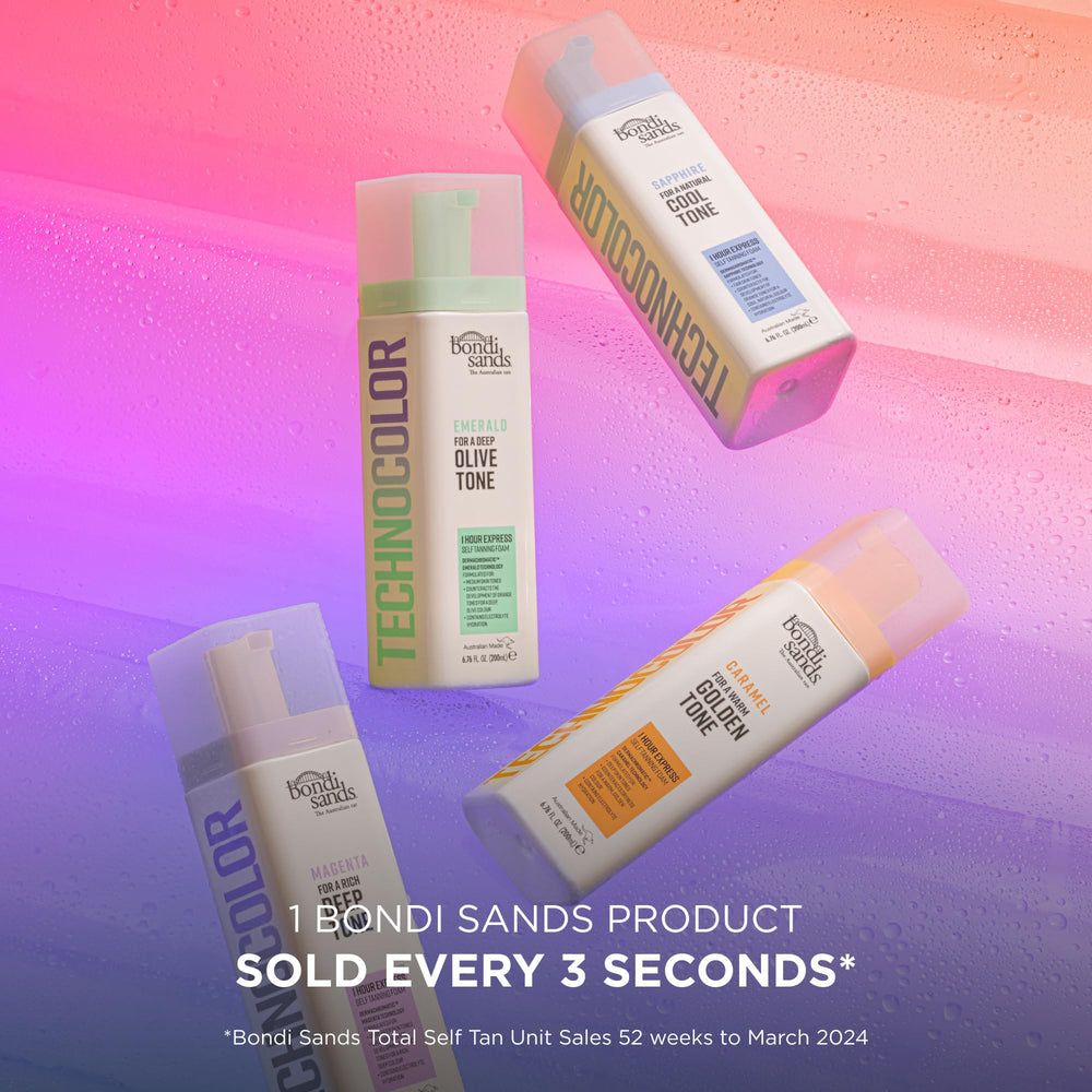 Bondi Sands Technocolor Caramel suitable for deep skin tones seeking warmth