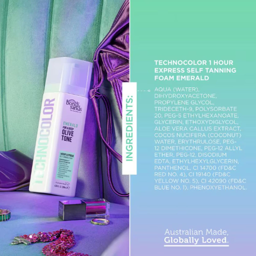 Model arm showing olive-toned tan from Bondi Sands Emerald.
