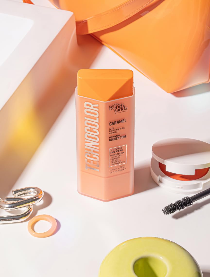 Bondi Sands Technocolor Face Serum absorbed skin shows hydrated natural finish.