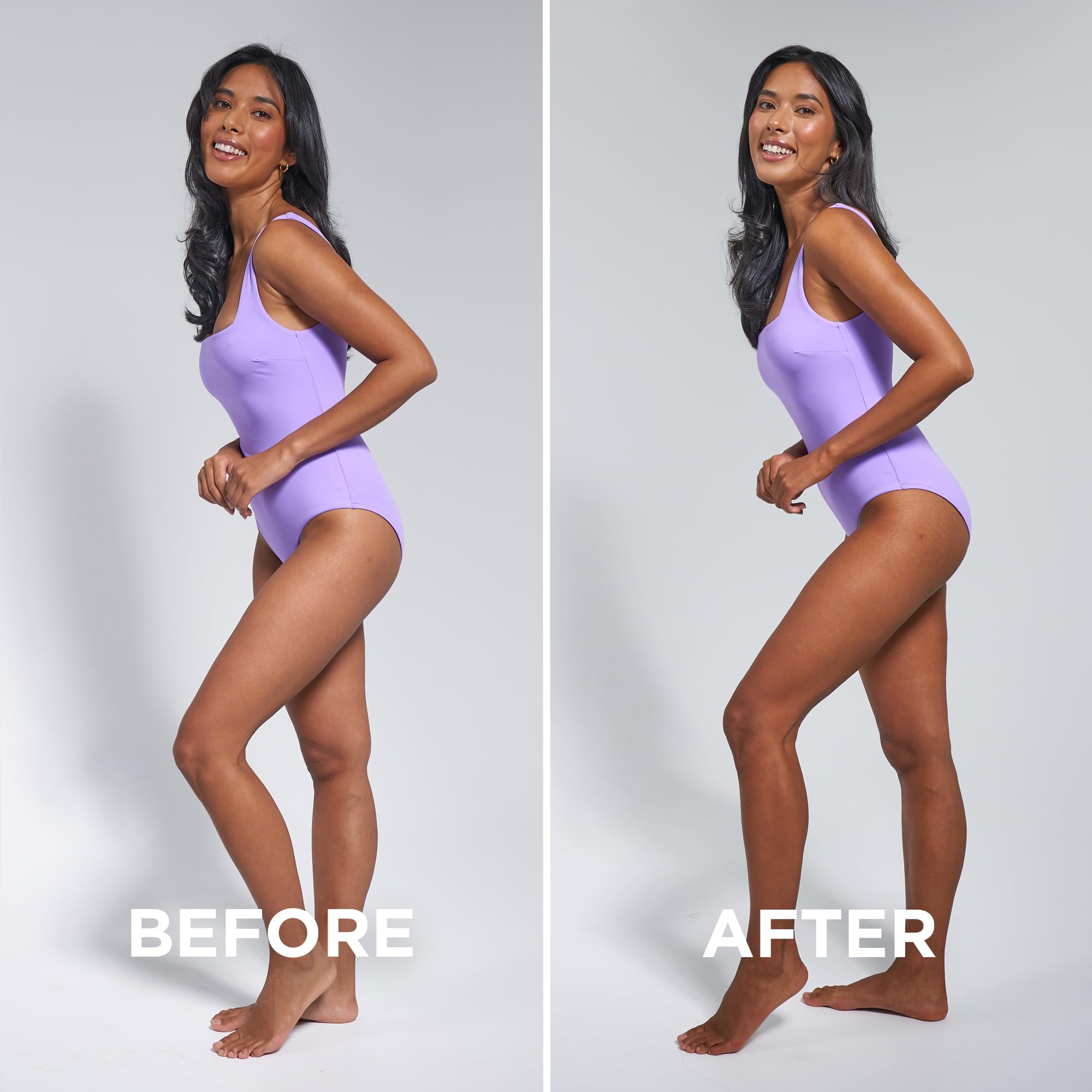 Foam swirls on skin for an even, natural-looking tan with Magenta shade.