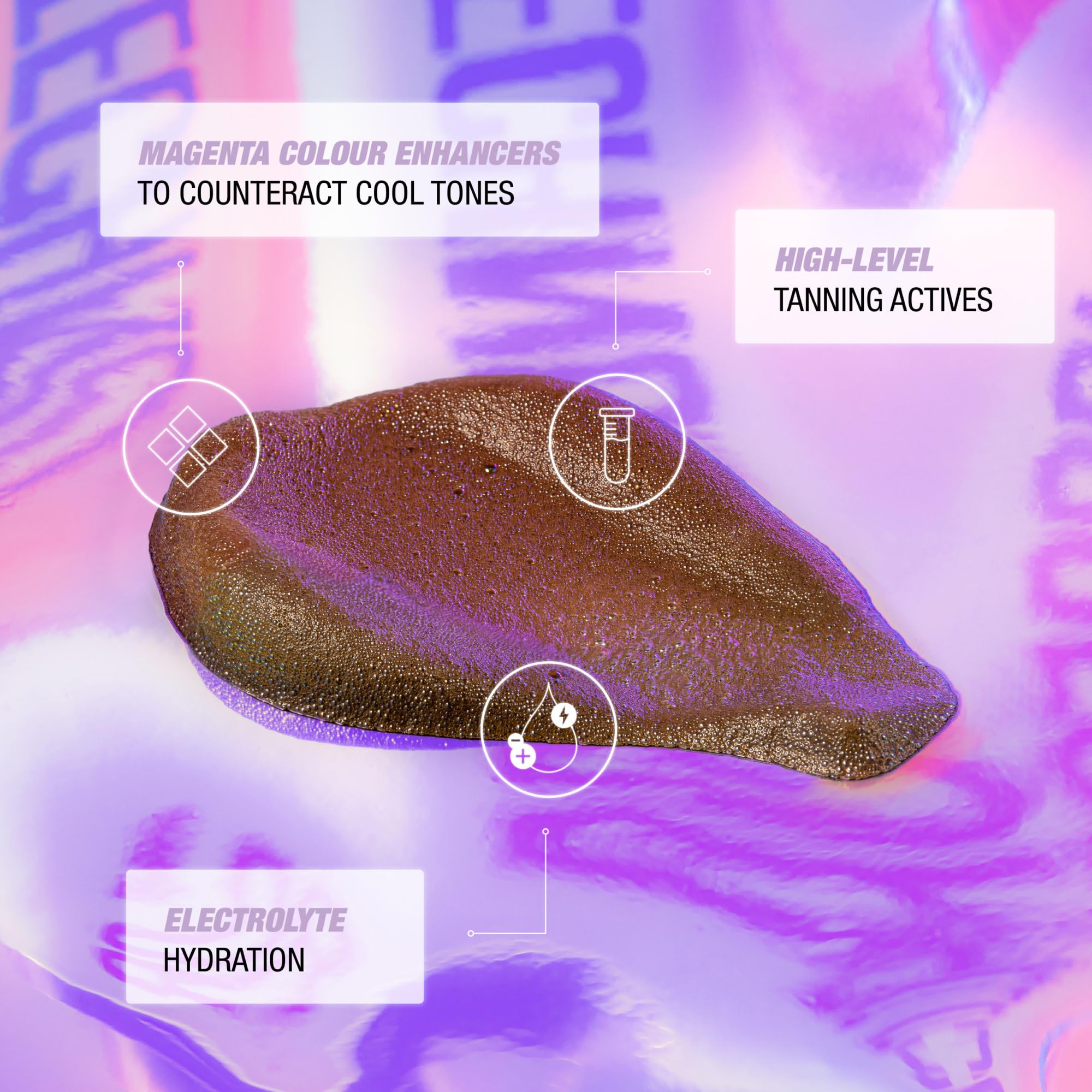 Bondi Sands Technocolor Magenta color develops and can be washed off after 1 hour.