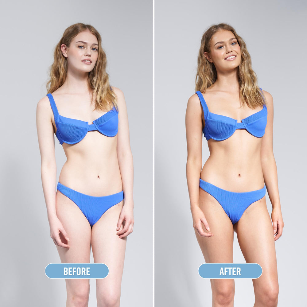 Bondi Sands Technocolor Sapphire foam is dispensed from bottle for 1 Hour Express development.