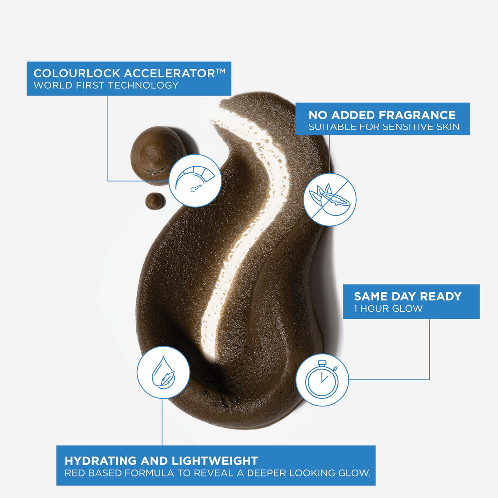 Bondi Sands Ultra Express foam with glove for streak-free results.