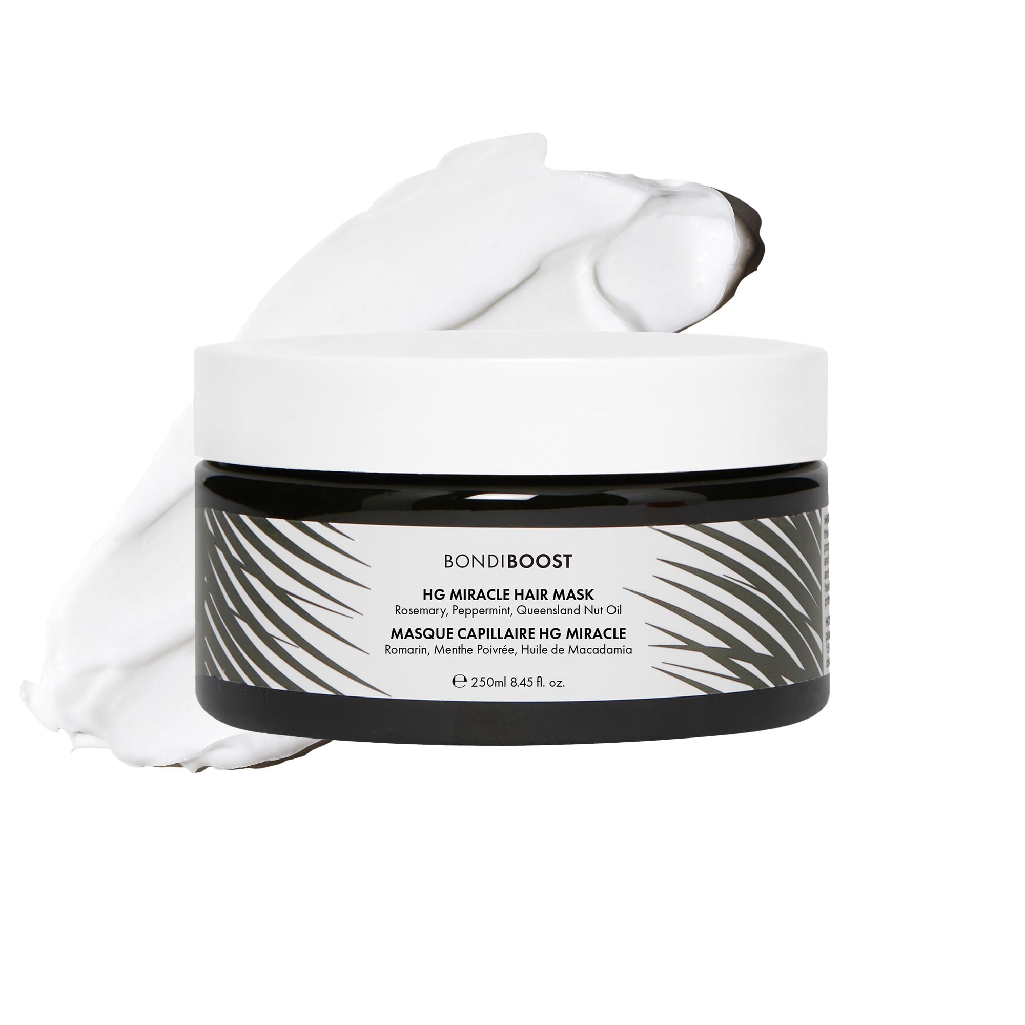 BondiBoost Miracle Hair Mask bottle delivers deep conditioning for damaged hair.