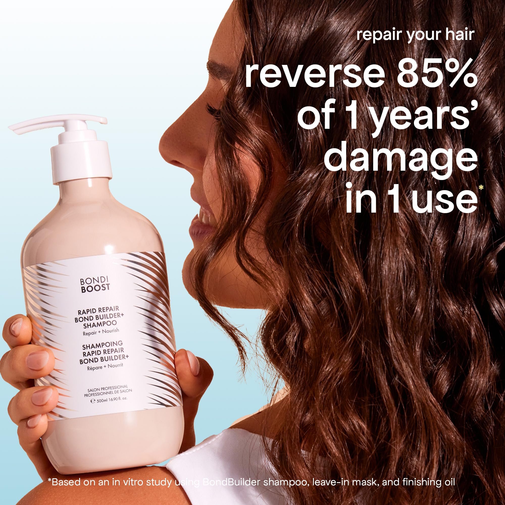 BONDIBOOST Natural Bond Builder technology icon suggests core protein repair.