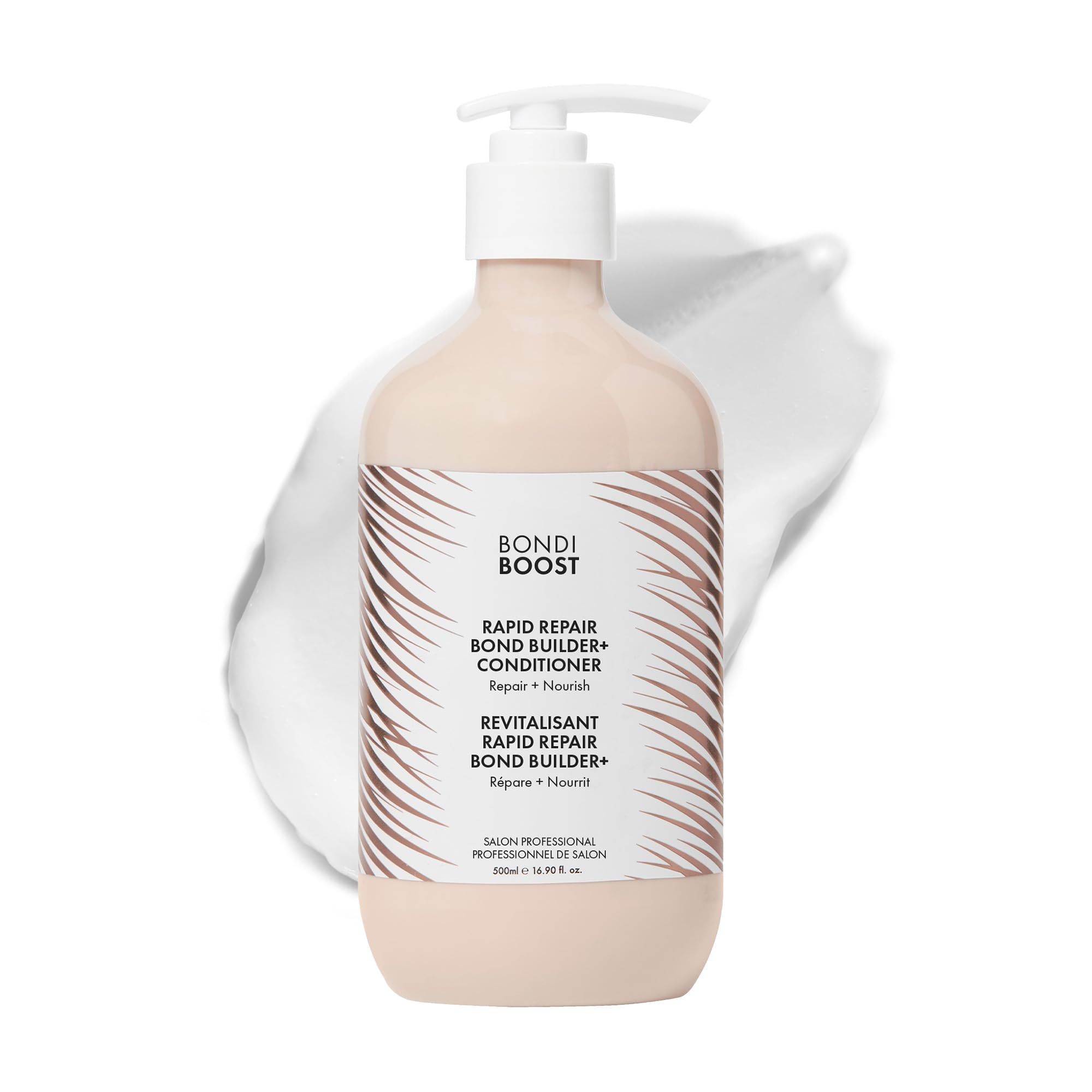 BondiBoost Rapid Repair bottle showing vegan, silicone-free formula for healthy hair.