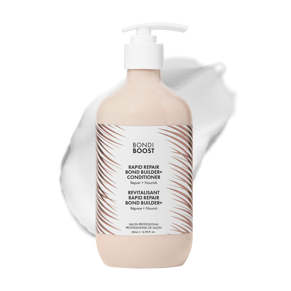 BondiBoost Rapid Repair bottle showing vegan, silicone-free formula for healthy hair.