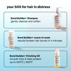 Hair being heat styled with BondiBoost oil offering protection up to 450°F.
