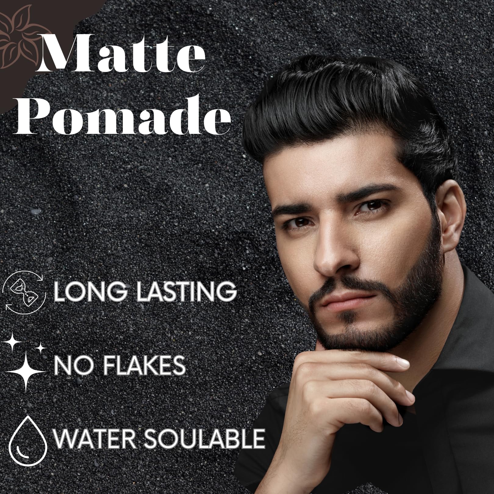 Boneyard Barbering Matte Pomade applied on short hair for a structured, natural look.