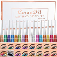 BONNIE CHOICE 16-color glitter eyeliner set with vibrant pigments for bold eye looks.