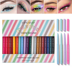 BONNIE CHOICE colored eyeliners set swatches showing 20 vibrant hues for bold eye looks