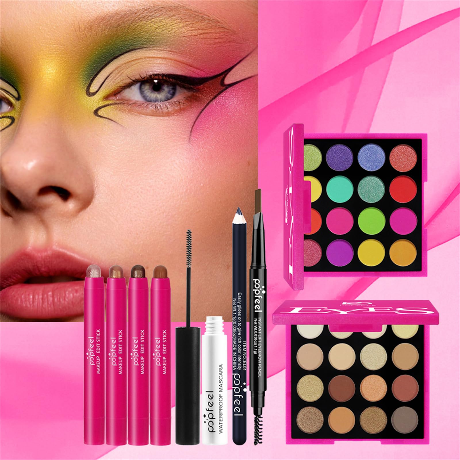BONNIE CHOICE hot pink brushes set for precise application.