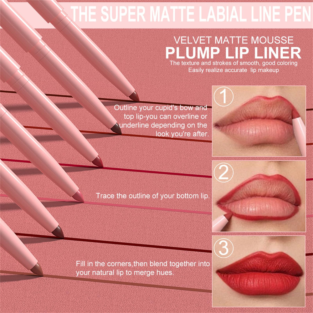 BONNIE CHOICE lip liner application steps enable quick, crease-free outlining.