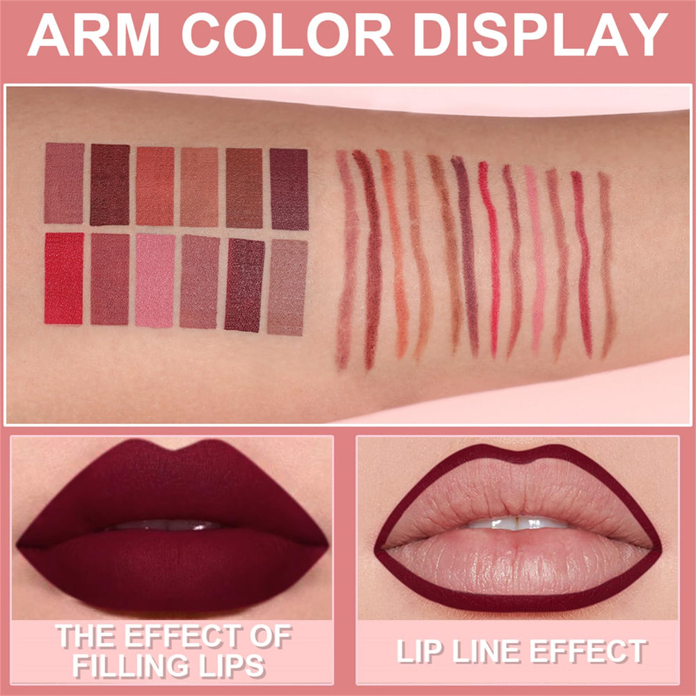 BONNIE CHOICE dark red lip liner offers strong contour and rich color depth.