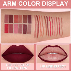BONNIE CHOICE dark red lip liner offers strong contour and rich color depth.