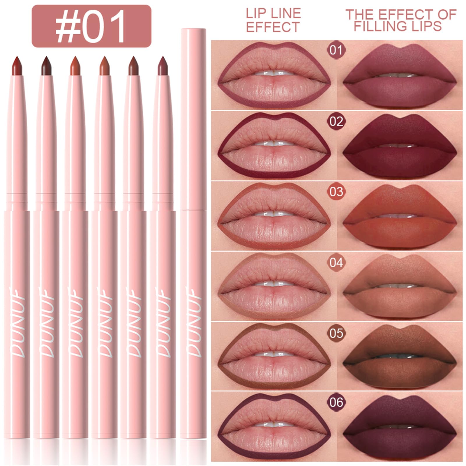 BONNIE CHOICE mauve lip liner provides smooth, comfortable color definition.