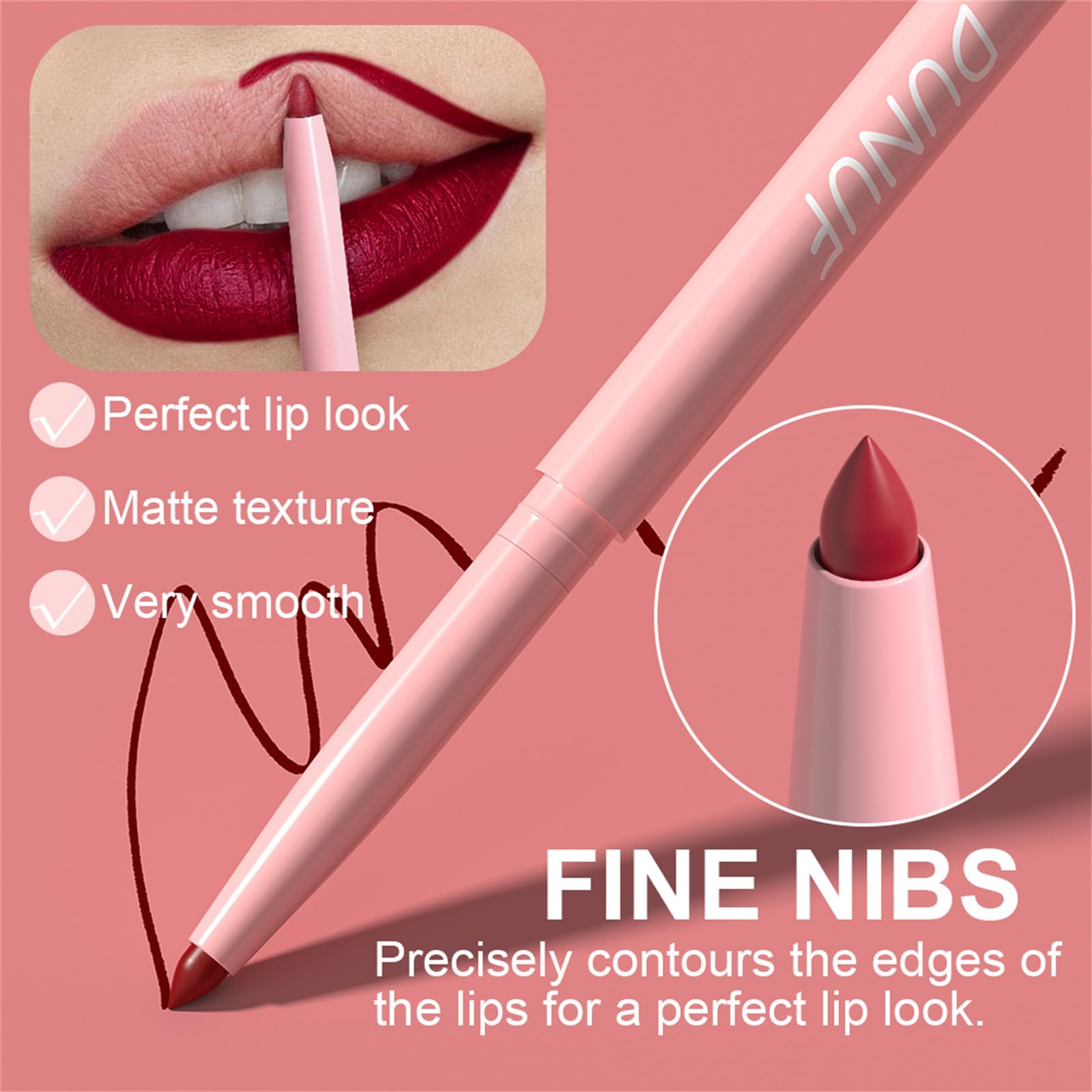 BONNIE CHOICE nude lip liner creates natural base for any lipstick shade.