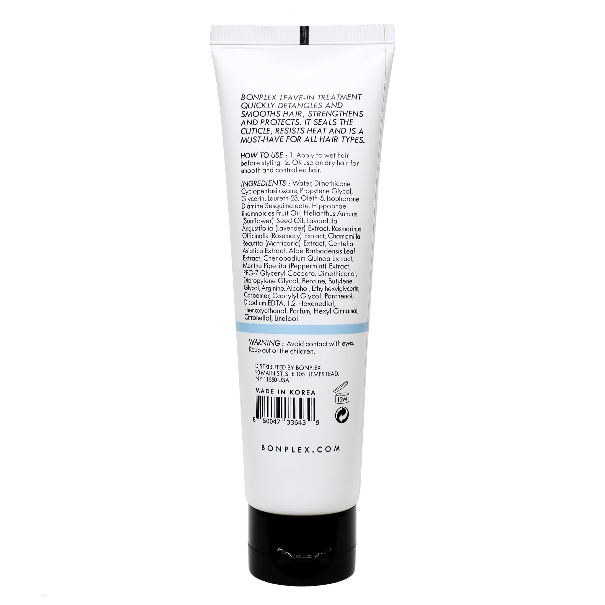 Bonplex Leave-in application on damp hair for detangling and shaping.