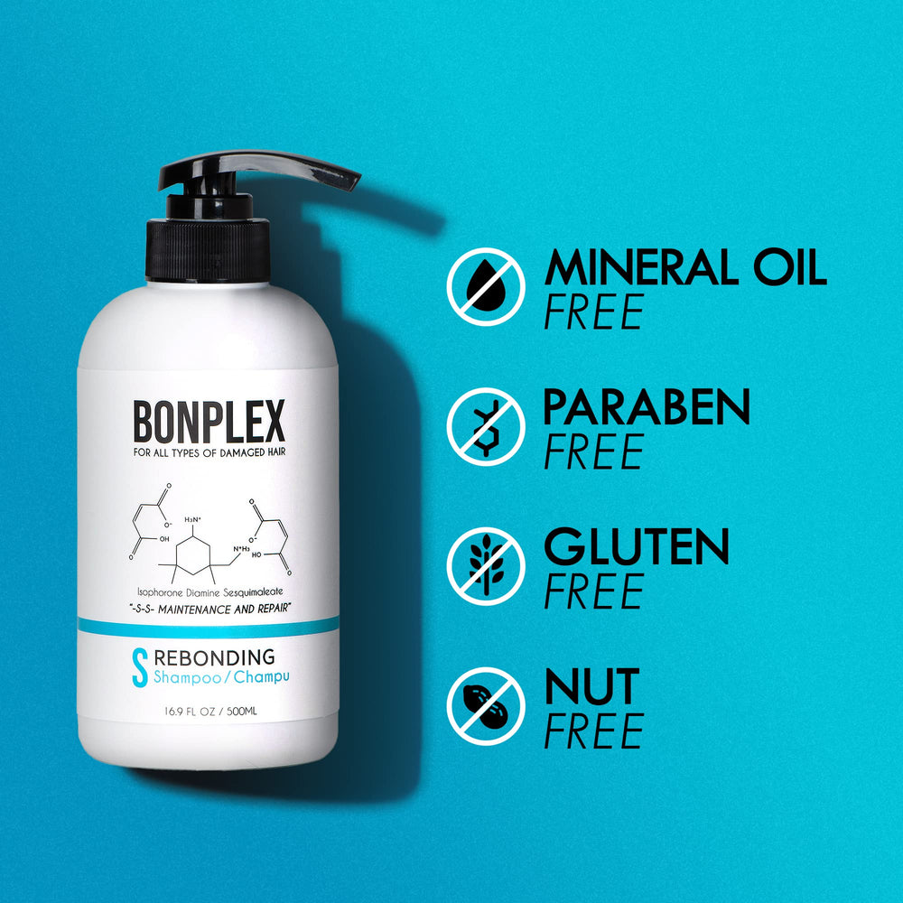 Nourished dry hair with BONPLEX bond-repairing shampoo.