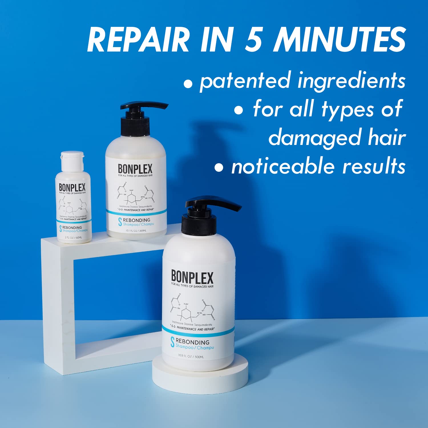 BONPLEX shampoo ingredient isophorone diamine referenced for bond repair.