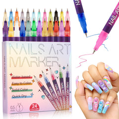 BONTOP 24-color nail art pens set for versatile design options on nails