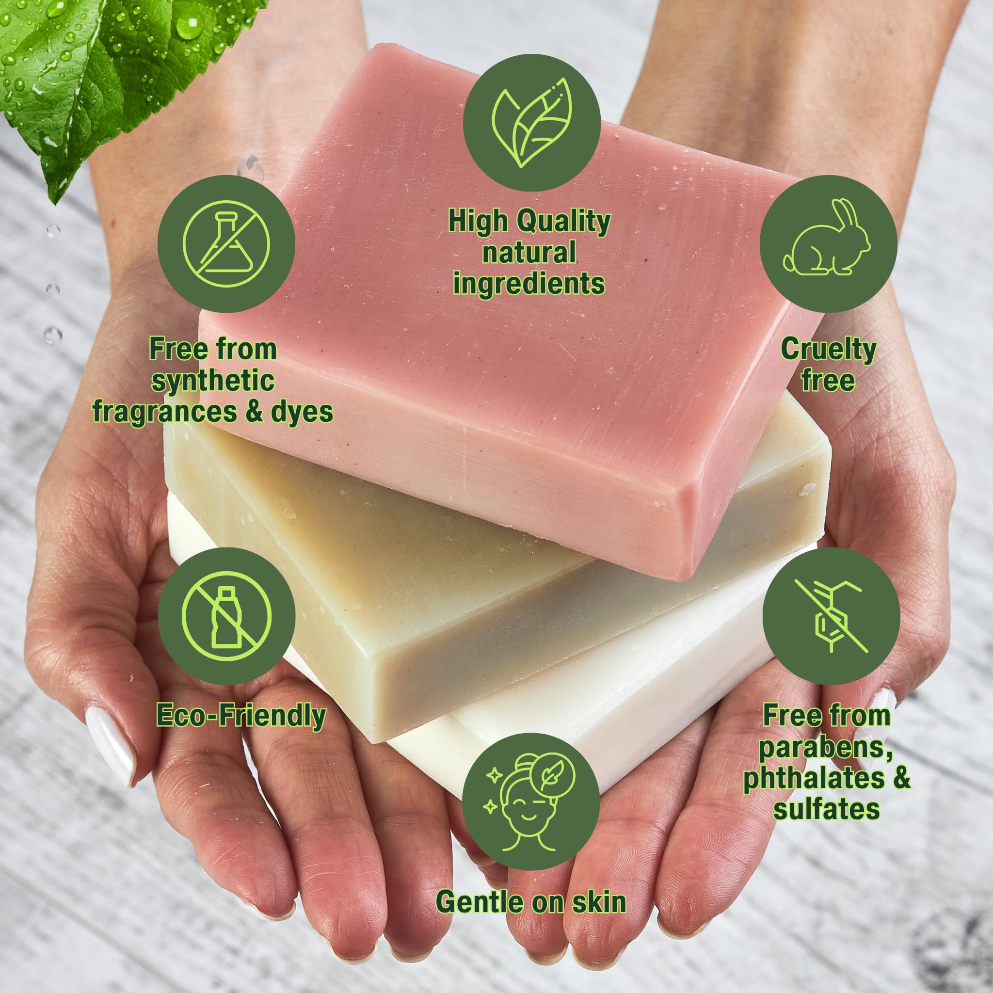 Bonuderm bar soap closeup highlighting coconut and shea moisture for nourished skin.