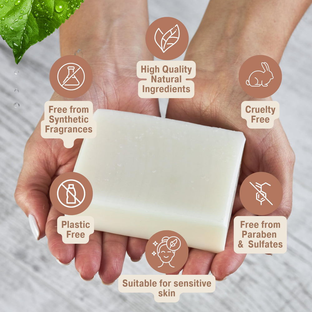 Unscented castile-inspired soap ideal for sensitive skin mornings