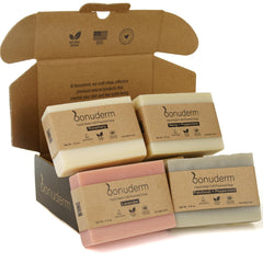 Bonuderm peppermint bar soap for refreshing cleanse and skin-softening moisture.