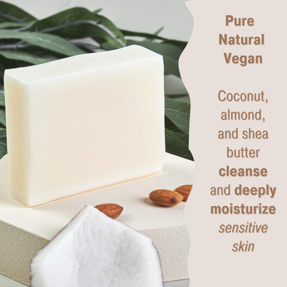 Closeup of Bonuderm unscented bar soap showing creamy texture