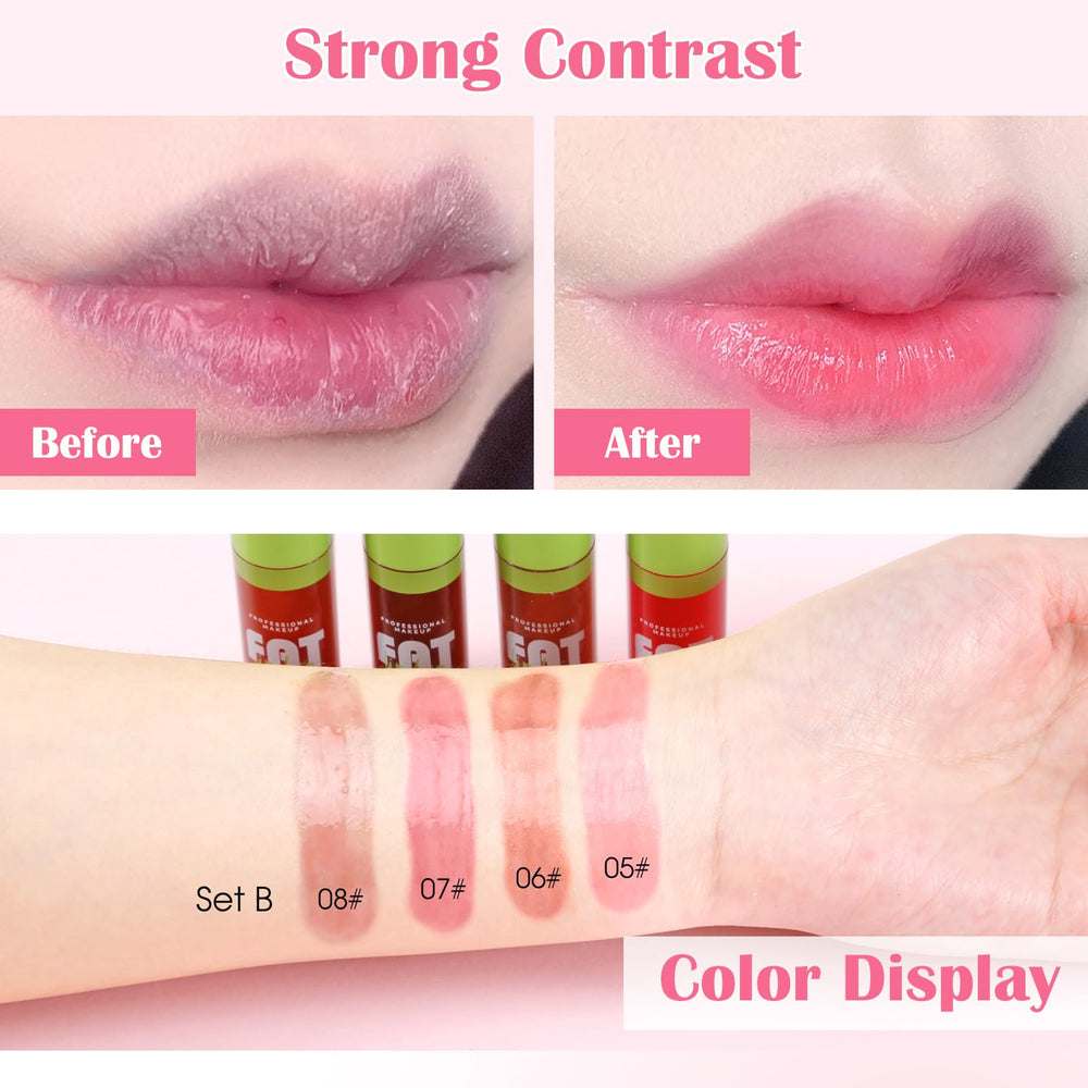 Boobeen lip gloss arm swatches reveal color payoff and smooth texture.
