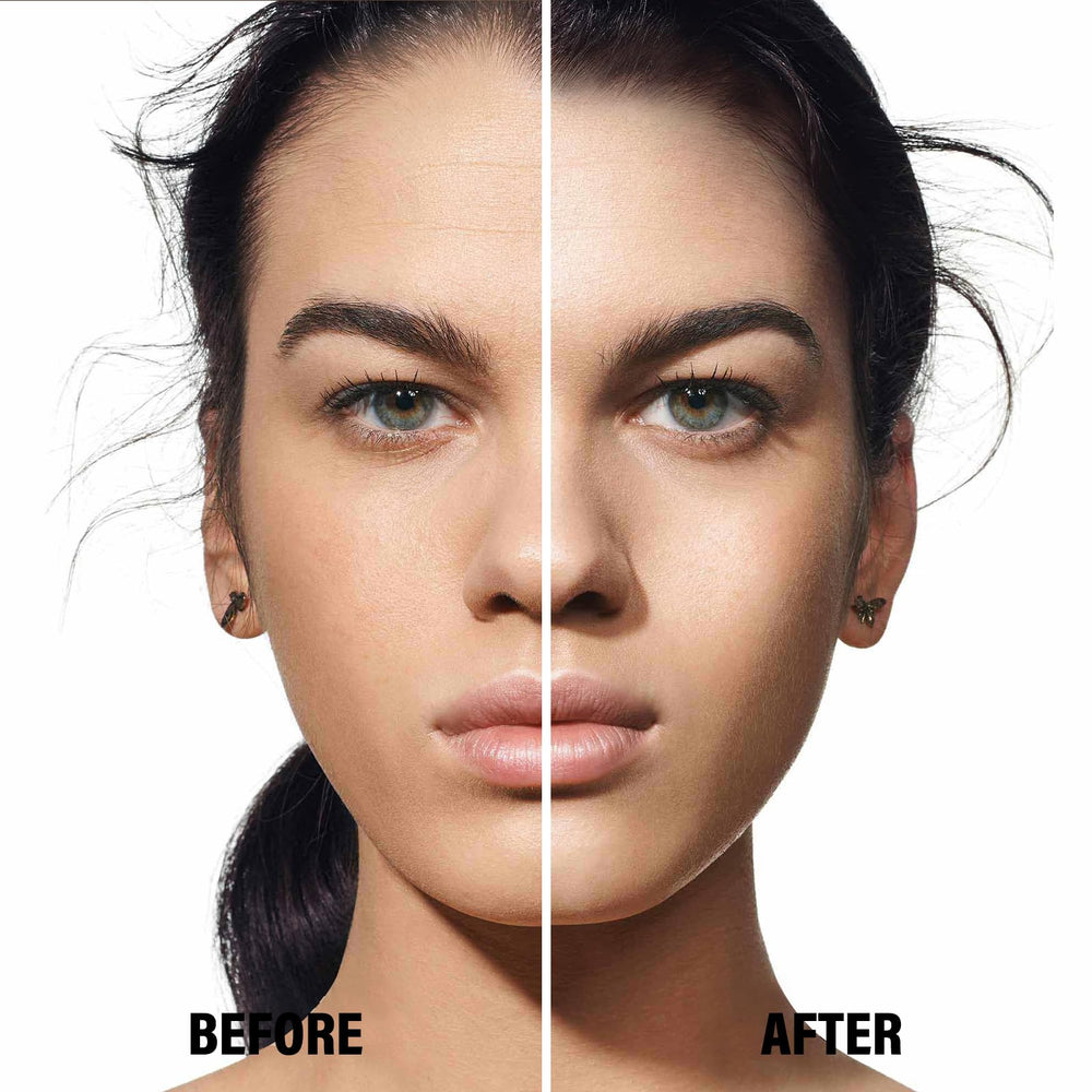 Boobeen root touch up powder showing precision application along the hairline.