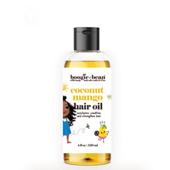Boogie and Bean Kids Hair Oil pour action demonstrates easy application for kids.