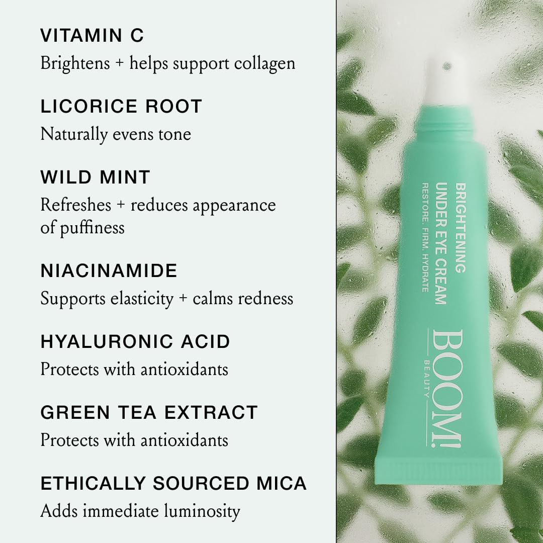 Close-up of wild mint and green tea ingredients in BOOM! Awaken formula.