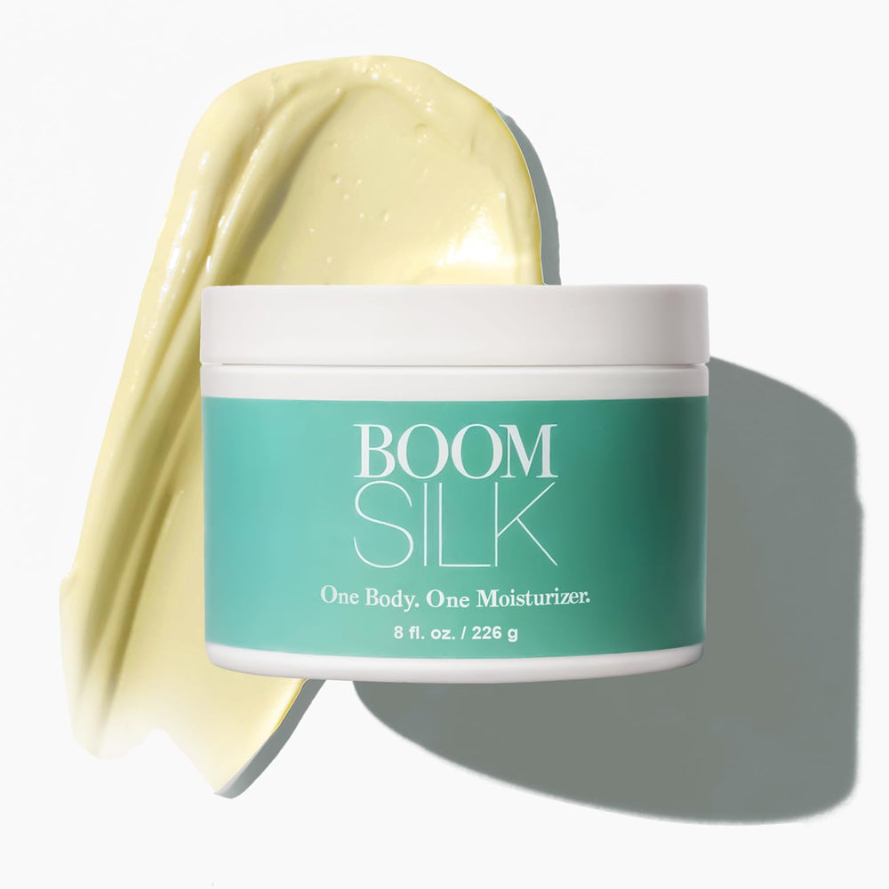 Boomsilk bottle pump for easy, mess-free application.