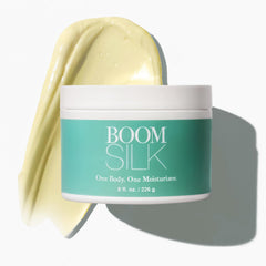 Boomsilk bottle pump for easy, mess-free application.