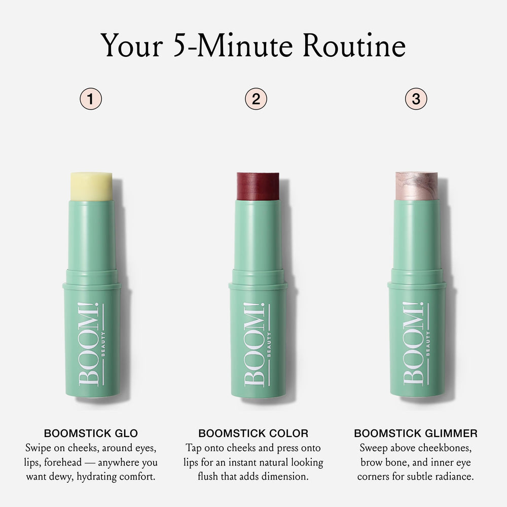 Boom by Cindy Joseph Glimmer highlighter adds soft pearlescent radiance without glitter.