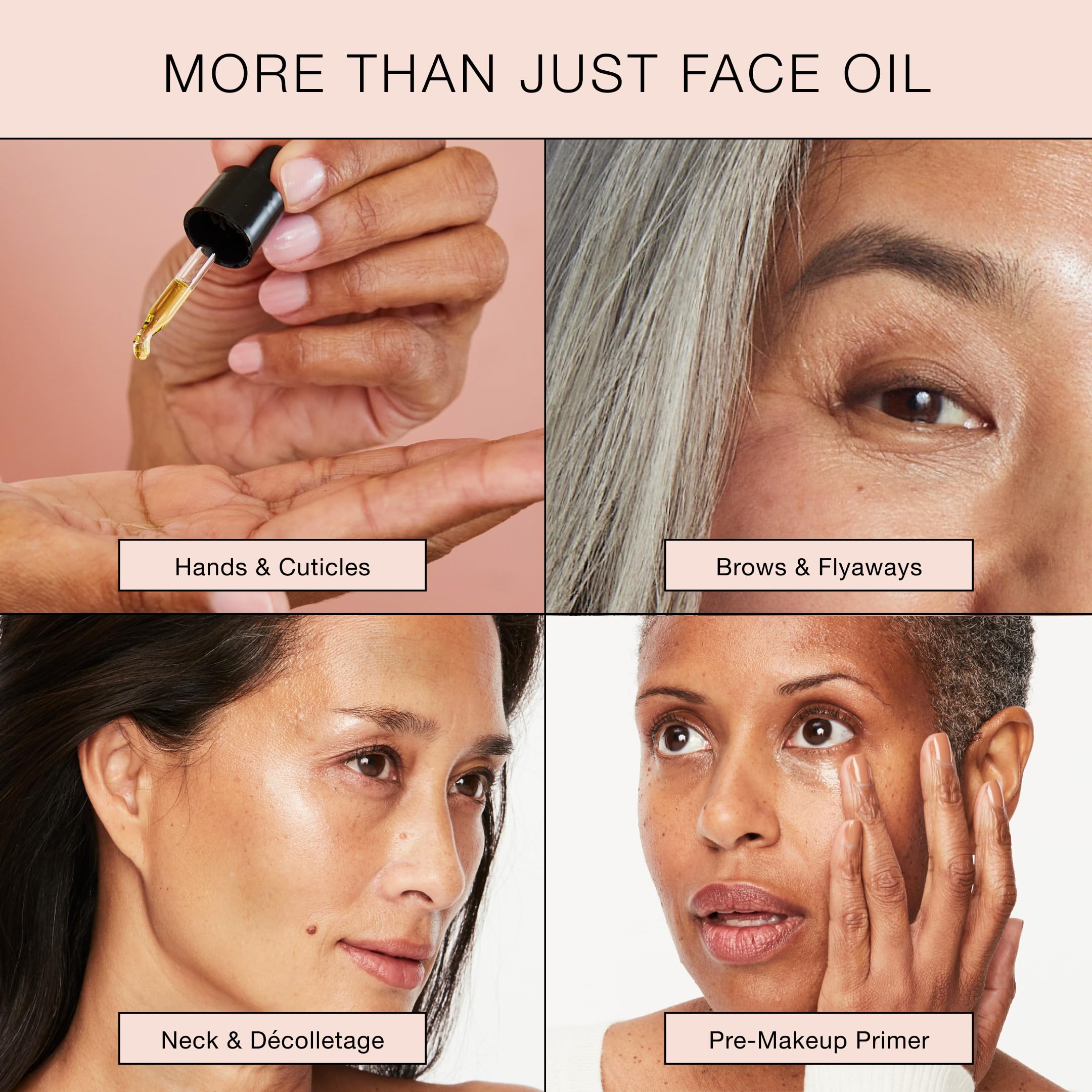 Boom Gold texture swirl on skin highlights a luminous, nourished complexion.