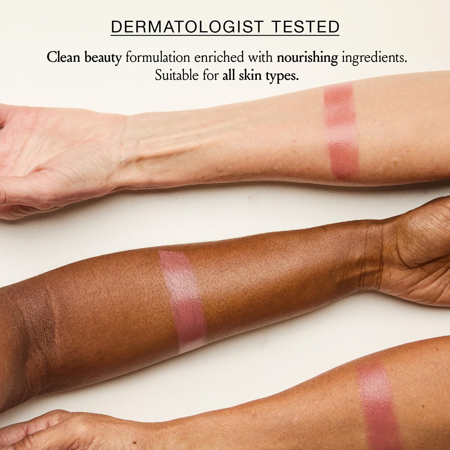 Lips tinted naturally by Boomstick Rose Nude for everyday wear