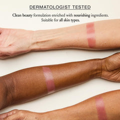 Lips tinted naturally by Boomstick Rose Nude for everyday wear
