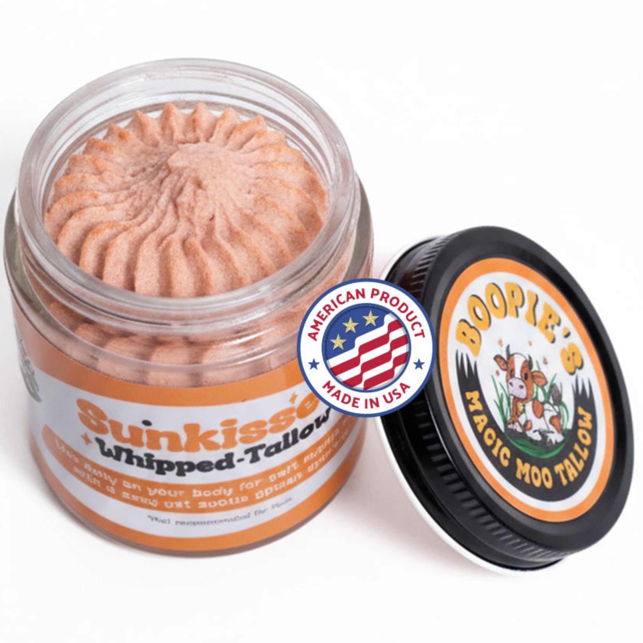 Boopie's Magic Moo Sunkissed Tallow bottle with glow for radiant skin