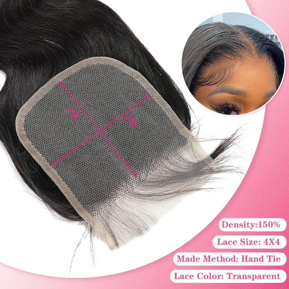 Boopwine 4x4 hd lace closure skin-blend for undetectable integration