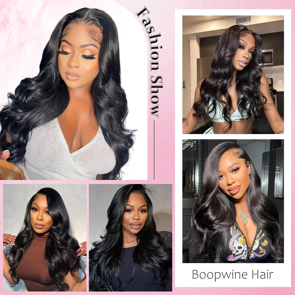 Boopwine body wave bundles 26 inch weft for elegant length and low shedding