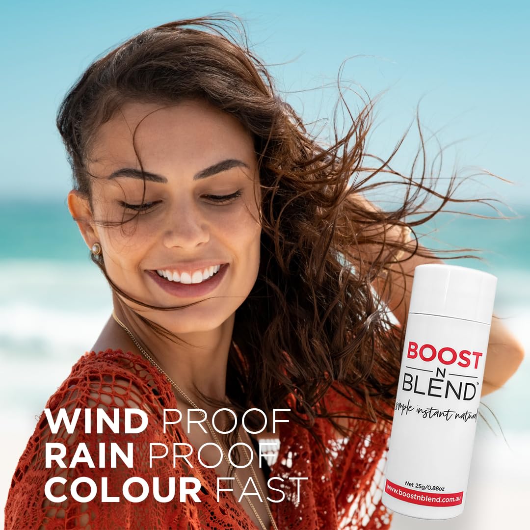 Boost N Blend fibers spot coverage closeup, helps blend thinning areas.