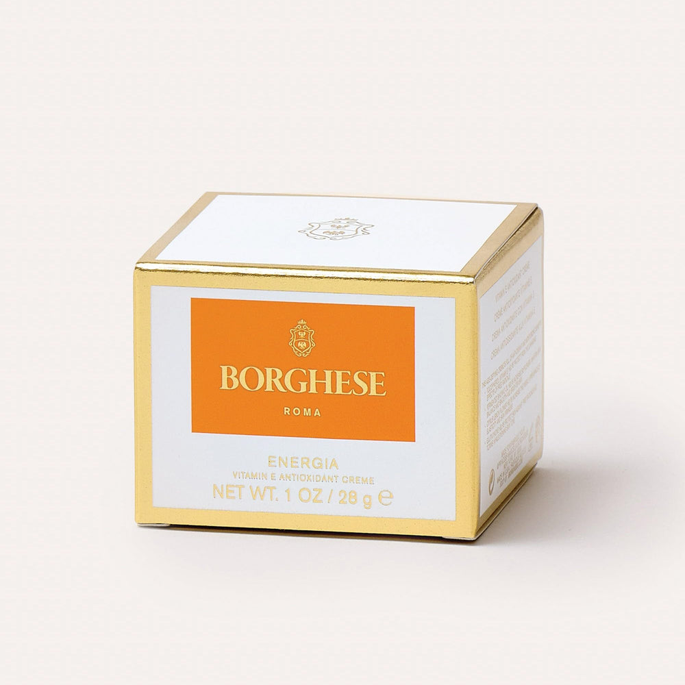 Borghese ENERGIA Vitamin E Cream being applied for a radiant, even complexion