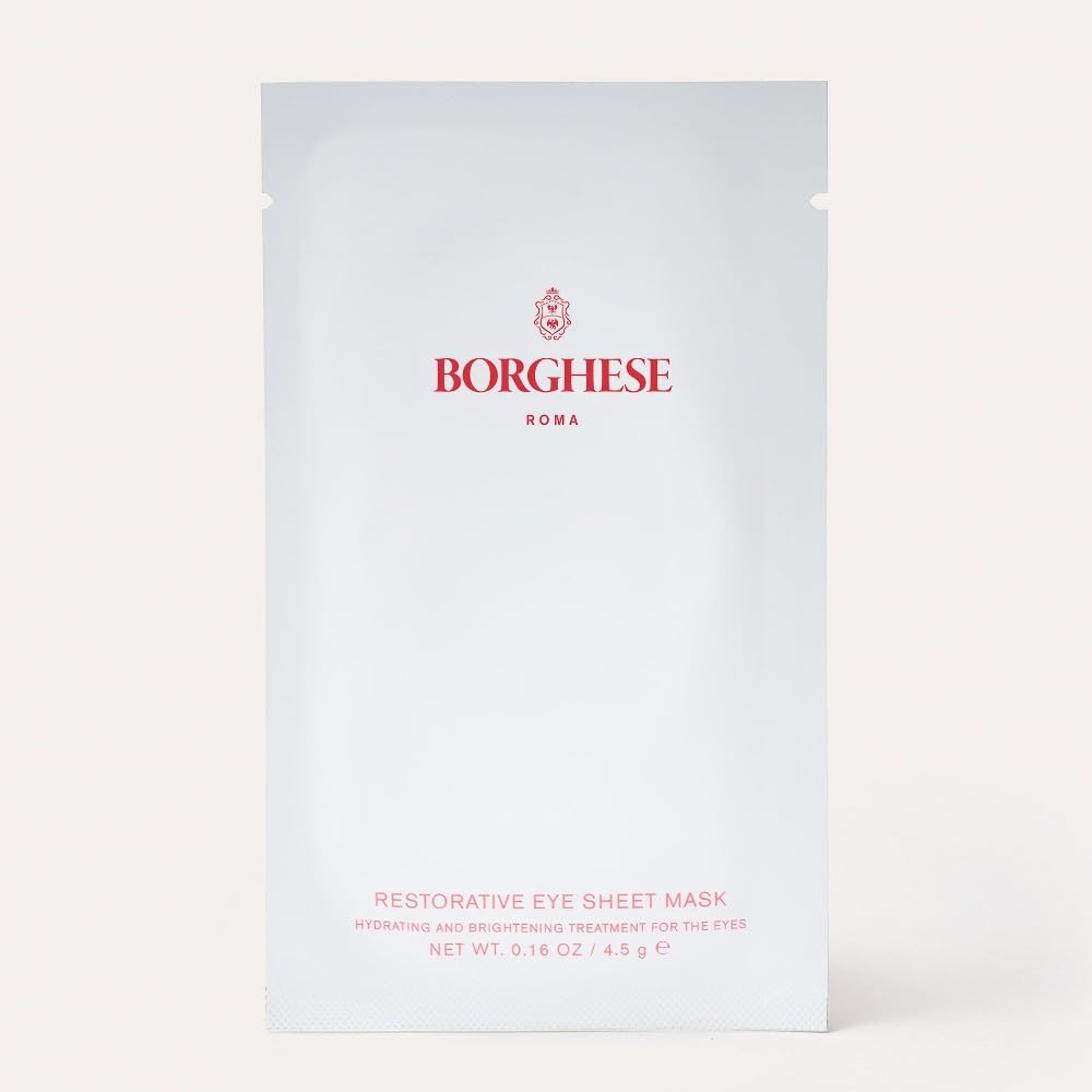 Borghese Restorative Eye Sheet Mask in hydrogel for a refreshed under-eye look.