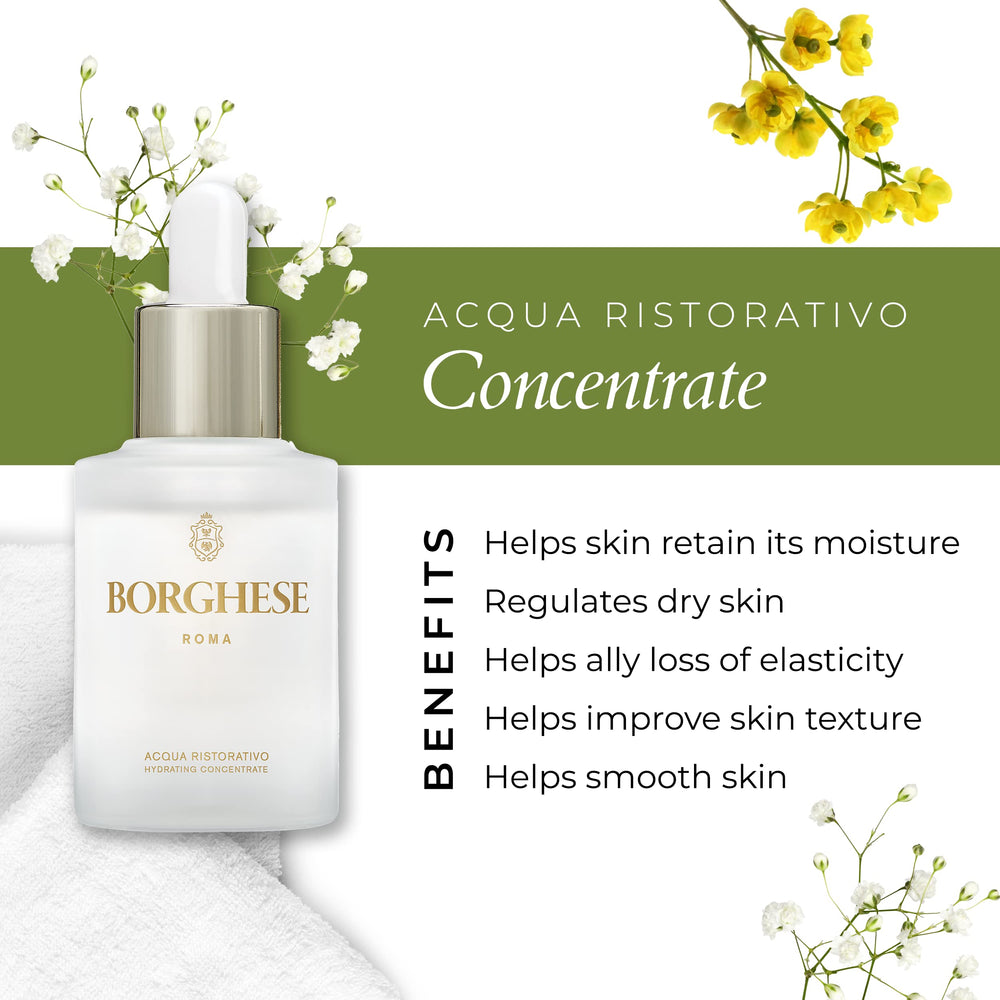 Borghese serum highlights key ingredients: hyaluronic acid and watermelon extract