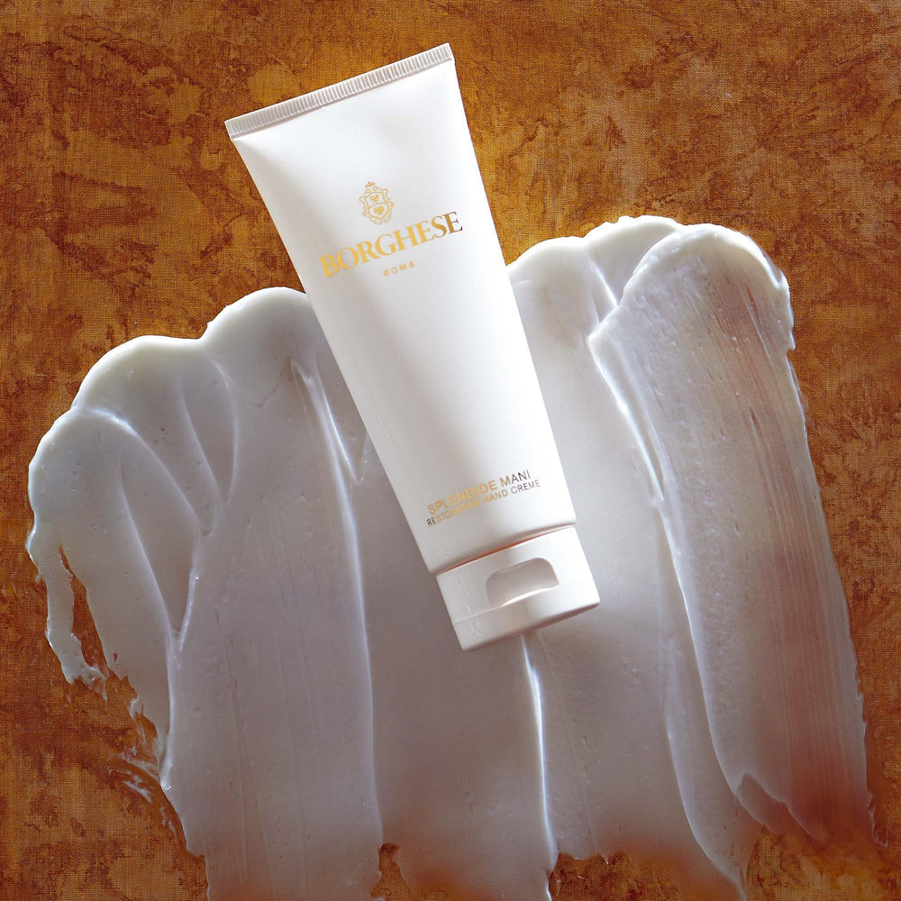 Borghese Splendide Mani cream swirl showing rich, silky texture