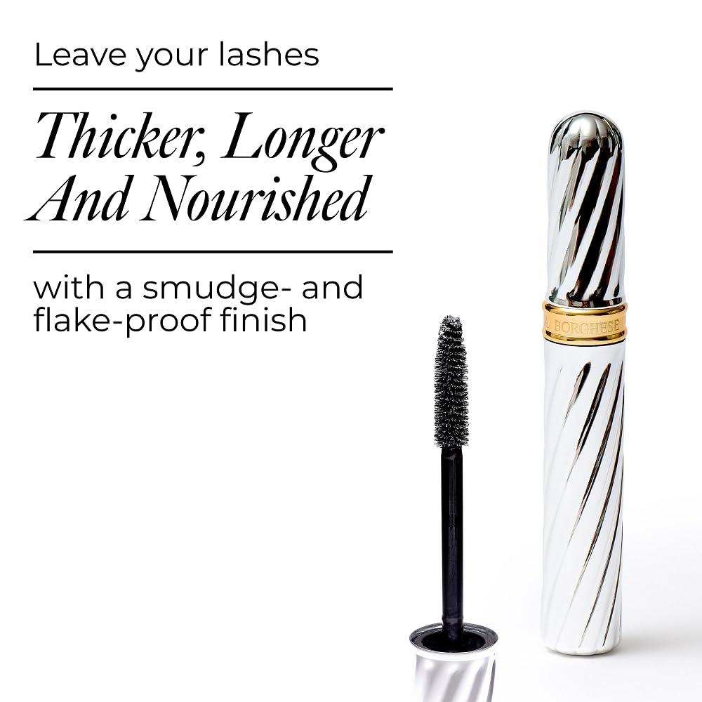 Borghese Superiore mascara silky-powder-foundation close-up emphasizes nourishing conditioning formula