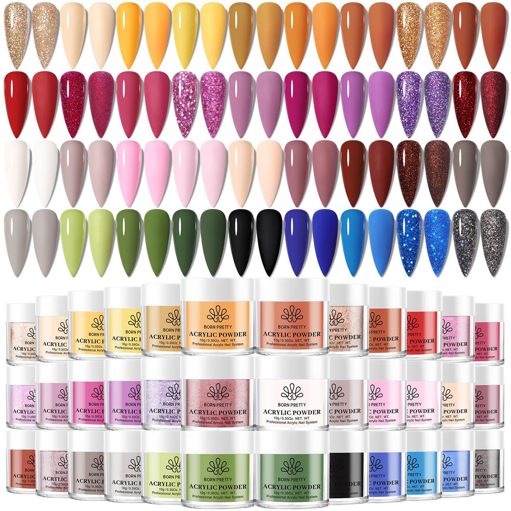 Born Pretty 36-color fall winter acrylic powder set for lasting manicures